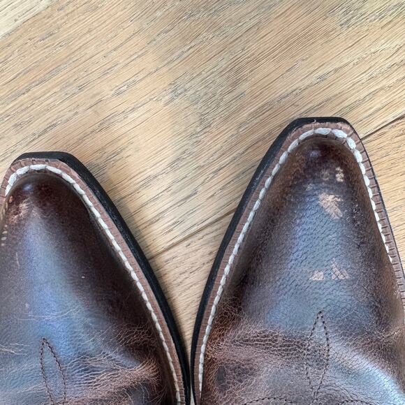 Ariat Women's Heritage Western Cowboy Sassy Brown Boots - Distressed Leather 7B - Picture 6 of 11